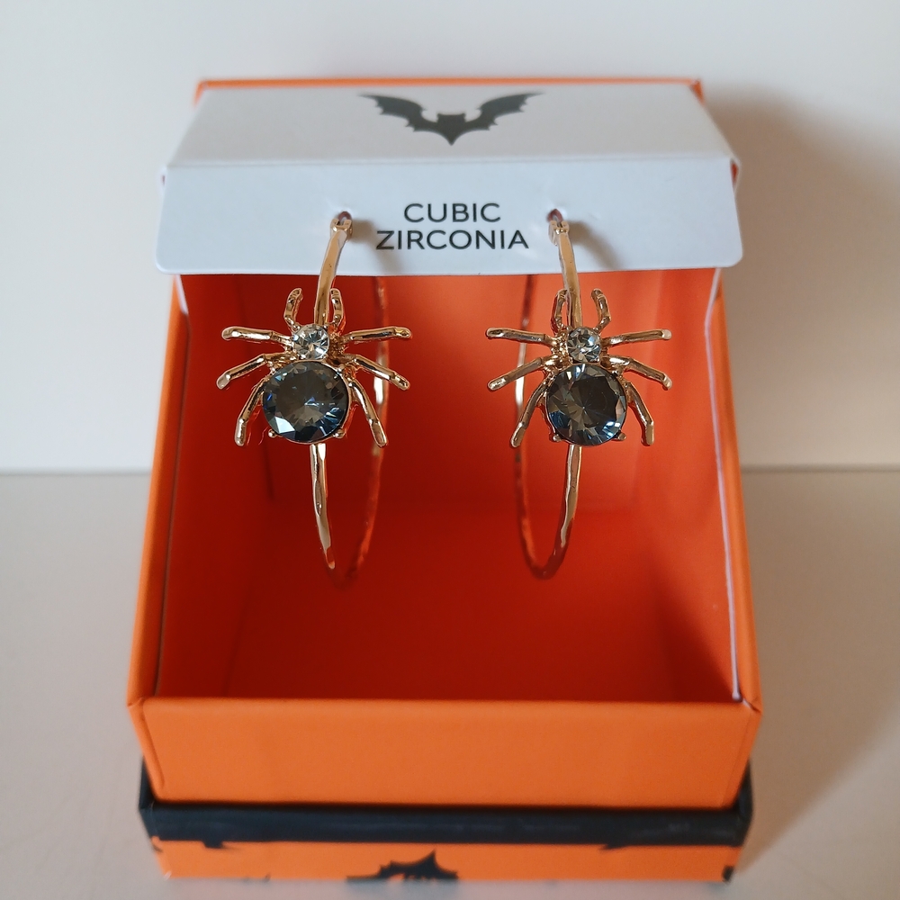 Gold Spider Earrings